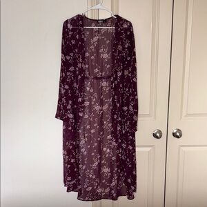 Floral Burgundy Kimono